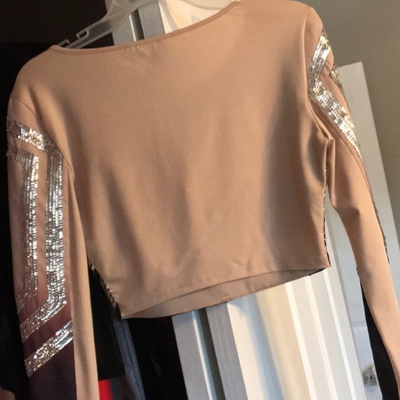 Bebé sequin long sleeve crop top - Picture 2 of 3